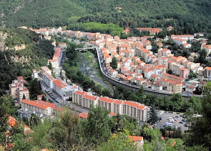 Confortable F2 Avec Terrasse Et Parking, Proche Des Cures Et Du Centre-ville D'amelie-les-bains - Fr-1-703-111 Апартаменты